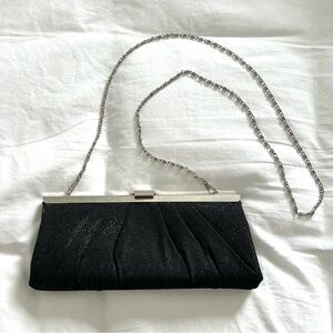 Jessica McClintock Black Evening Clutch Shoulder Bag